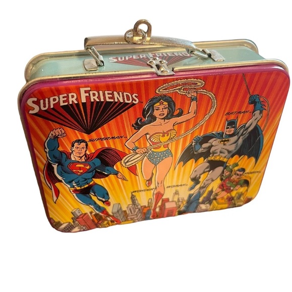 Hallmark Keepsake Super Friends Lunch Box Set (2000) DC Comics with Thermos - Picture 4 of 8